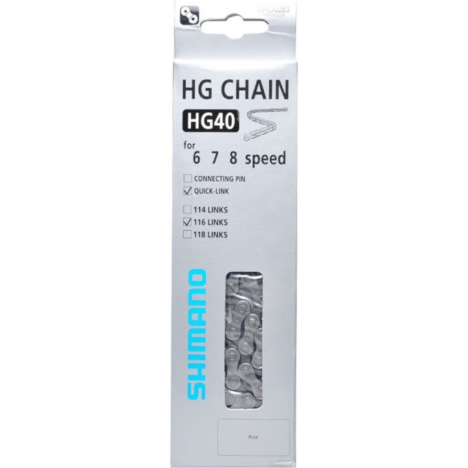 Цепь SHIMANO HG40, 6/7/8СК, 114 ЗВ., ЗАМ. UG51 ECNHG40T114Q