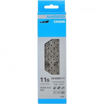 Цепь SHIMANO XTR, HG901, 11 скоростей, 116 звеньев, ампульный пин (2 шт), ROAD/MTB/E-BIKE совместимость