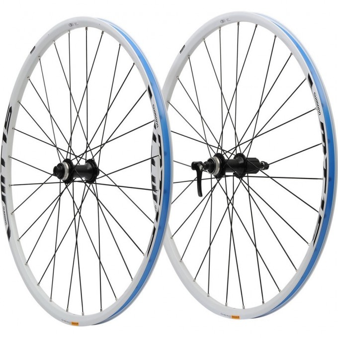 Комплект колес SHIMANO MT15, 29'', C.LOCK, НА 9-10СК, QR, ЦВ. БЕЛЫЙ С ЗЕЛЕНЫМ EWHMT15AFR9WE