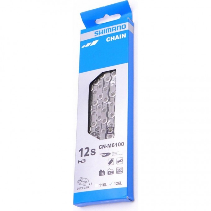 Цепь SHIMANO DEORE, M6100, 12 скоростей, 116 звеньев, с замком ICNM6100116Q