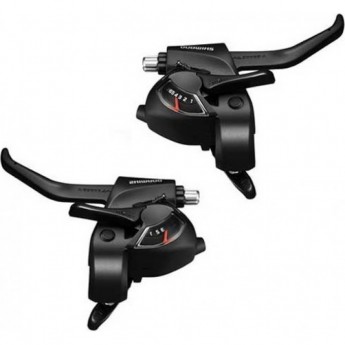 Шифтер/Тормозная ручка SHIMANO TOURNEY, EF41, левый/правый 3x7 скоростей, трос+оплетка, черный