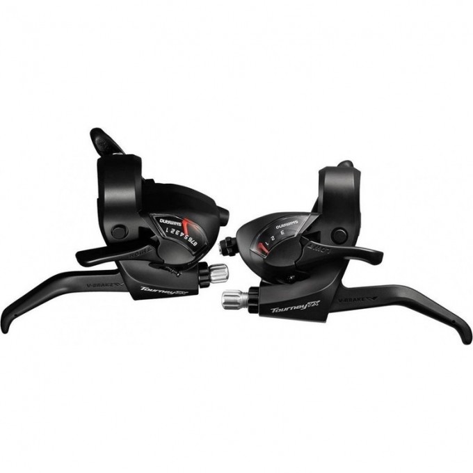 Шифтер/Тормозная ручка SHIMANO TOURNEY, TX800, левый/правый, 3x8 скоростей, трос+оплетка, черный ESTTX800P8AL
