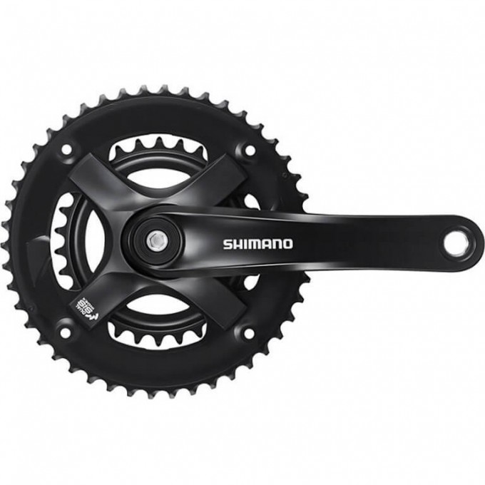 Система SHIMANO TY501, 170 мм, для 2X7/8 скоростей, квадрат, 46/30 без защиты от цепи, черный EFCTY5012C60XLB