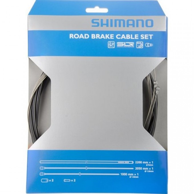 Трос+оплетка тормоза SHIMANO MTB, тр:1.6х1000/2050мм стальной Y80098022